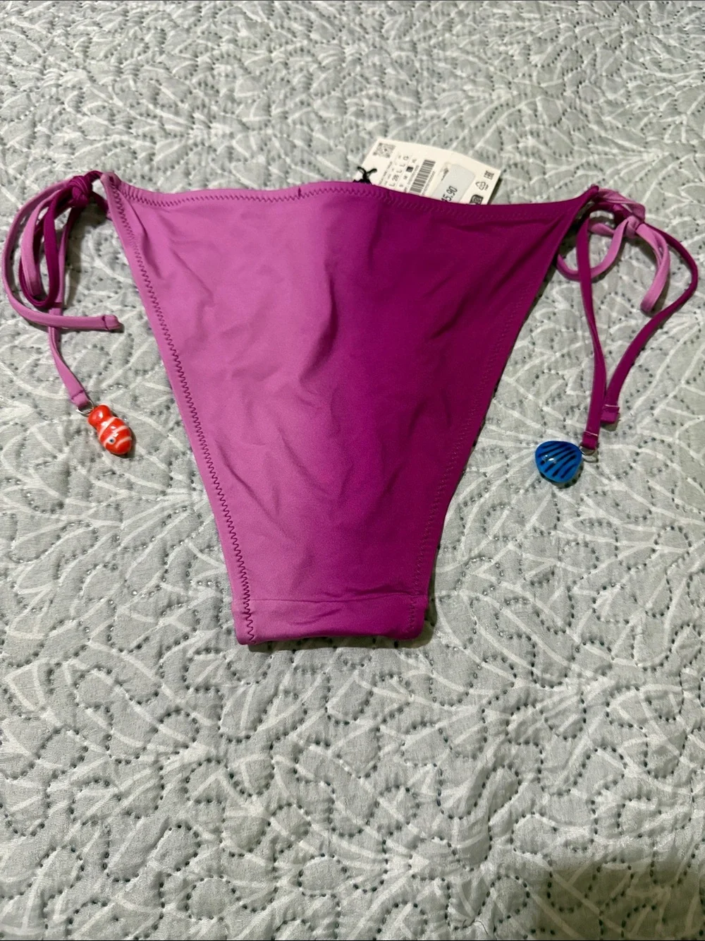 Zara Girls Magenta Tie-Side Swim Bottoms